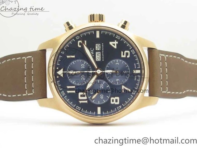 MIROTIME 0210 Sleek Pilot Chrono 377721 “Le Petit Prince” RG ZF 1:1 Best Edition on Brown Leather Strap A 7182